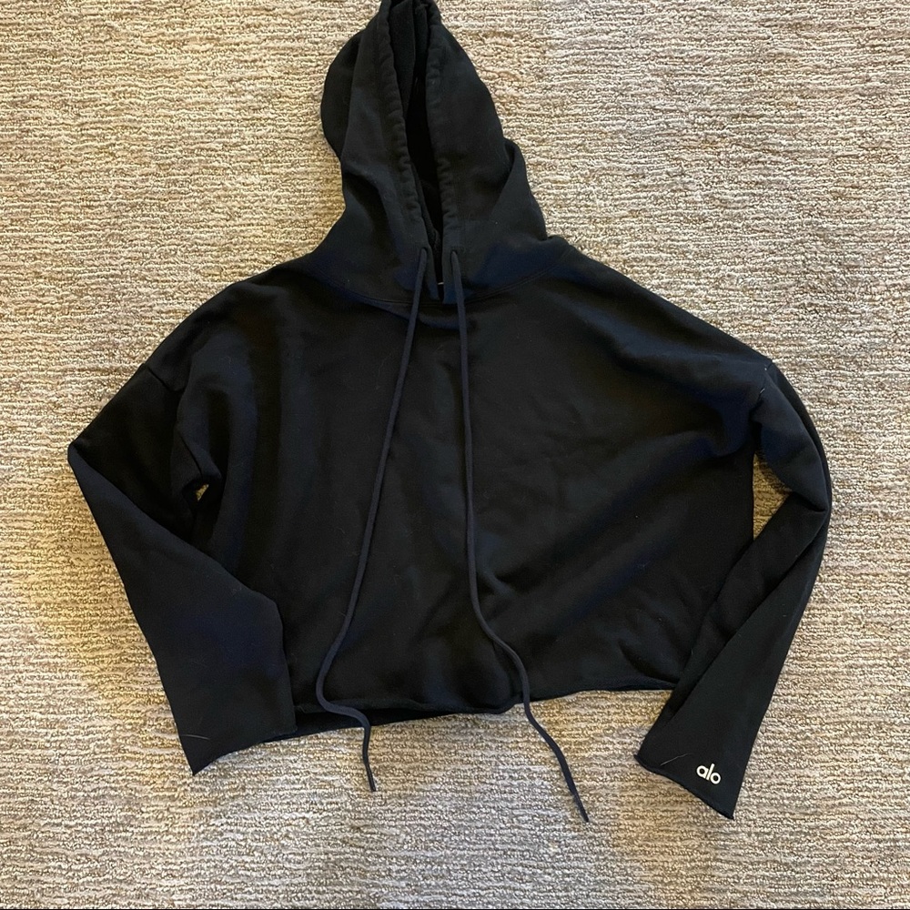 Alo cropped black hoodie